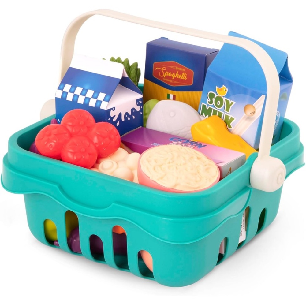 B. toys kids grocery Shopping Basket 20pcs Fruit Vegetable Cheese boxes NEW